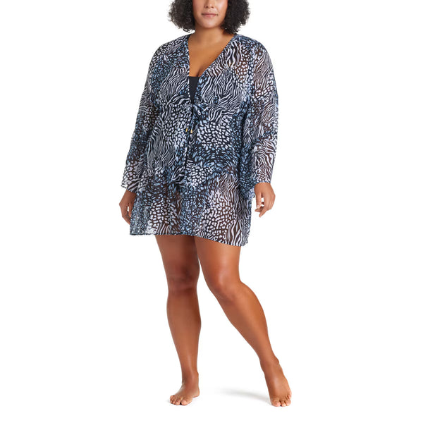 Rod Beattie Ladies Bleu Beach Cover up Dress in Animal Print