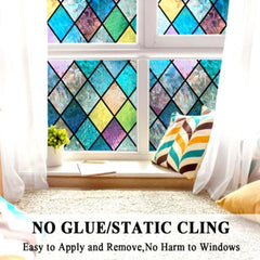 1 Roll of Crystal Lattice Patterned Glass Film, Static Cling, No Glue, Providing Privacy And Blocking Rays, Suitable for Both Office And Home Use