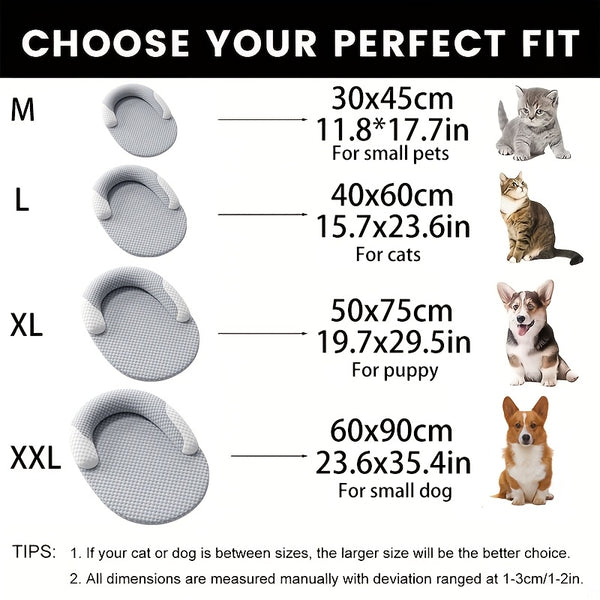 Orthopedic Cooling Dog Bed, Breathable Summer Pet Bed with Raised Edge, Soft Washable Dog Bed Mat for Small to Medium Dogs And Cats, Non-Slip Pet Mat for All-Season Use