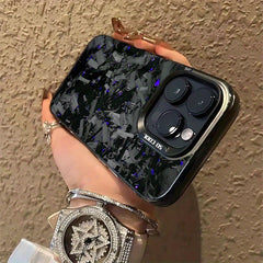 Phone Case: Purple Carbon Fiber Matte Back Cover, Compatible with iPhone 17, 16, 15, 14, 13, 12, 11, Pro, Max, Air, Shockproof Design.