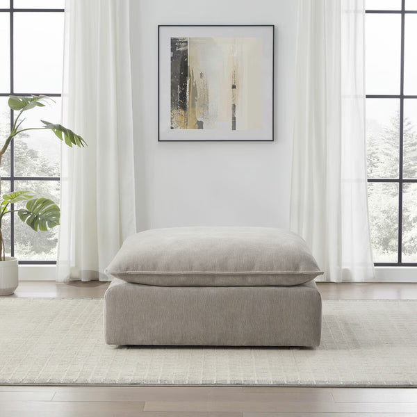 Aiden & Ivy Sereen Beige Fabric Ottoman