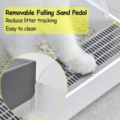 51cm Extra Large Open Cat Litter Tray High Sided Deep Jumbo Rim Pan Box Loo Toilet Large Cat Litter Tray Box, Cat Litter Box Cat Toilet Tray Anti-Splash Non Slip High Sided Deep Toilet Loo Adult Cats Kitten Pan Pet Loo Easy Cleaning | Pet Toilet, White