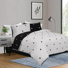 4pcs Printed Duvet Cover Set – Ultra-Soft & Breathable Microfiber Complete Bedding Set with Matching Pillowcases and Brushed Solid Color Fitted Sheet, Machine Washable, Available in All UK Sizes
