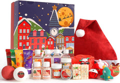 Advent Calendar 2025 Christmas for Women, 24Pcs Bath Sets for Women Gift Christmas Spa Gift Set with Christmas Tree Bracelet, Bubble Bath, Xmas Decorations Etc, Xmas Gift Idea for Mum, Daughter