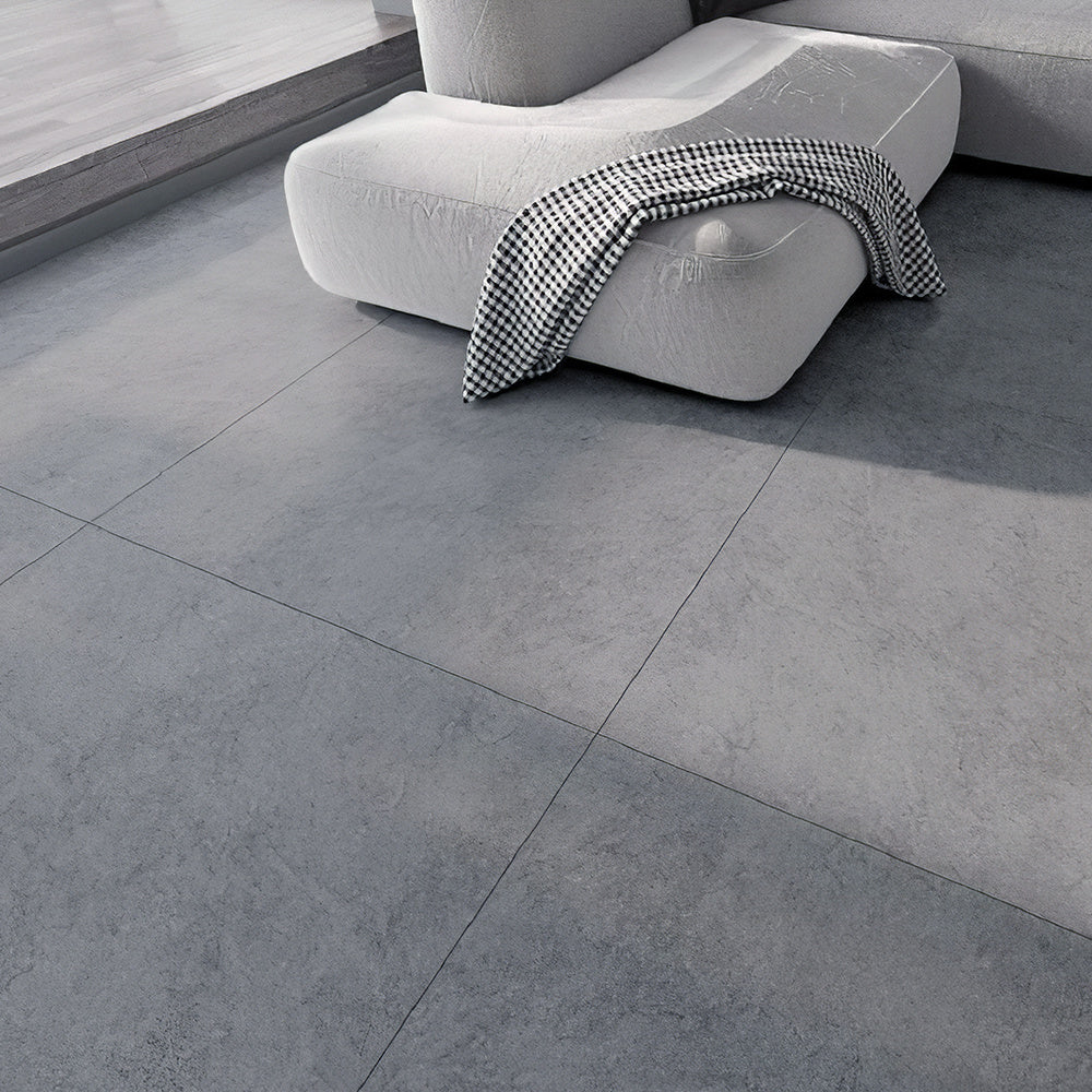 24 Pcs Self-Adhesive Grey Marble Floor Tiles Sticker Non-slip Textured Grip Vinyl Flooring Tiles Stick On Wall Floor Kitchen Bathroom Living Room Bedroom Decor, 30cm*30cm/12*12in
