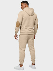 Men's Casual Fashion Set: Knitted Jacquard Hoodie and Sweatpants 2pcs Set