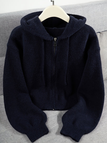 Cardigan Hooded Sweater for Women, Unique Niche Style Top, Gavin