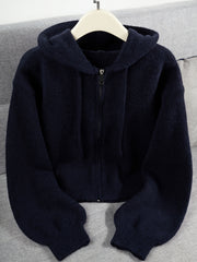 Cardigan Hooded Sweater for Women, Unique Niche Style Top, Gavin