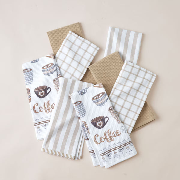 Caro Home Kitchen Towels 8 Pack, in 3 Designs
