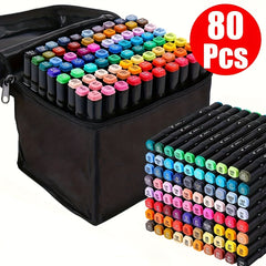 204/ 168/100/80/60 Colors Coloring Pens, Christmas Art Supplies Art Markers with Bag, Dual-Tip Graffiti Pens for Adults Coloring, Alcohol-Based Drawing Pens for Sketching Illustration - Perfect Easter Gifts, Mother's Day Gifts Suitable for Painting