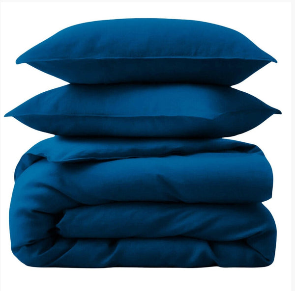 4pcs Royal Blue Double Duvet Set 2 Pillow Cases 1 Double Sheet 1 Double Duvet Cover