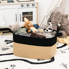 65L Large Storage Basket Blanket Baskets in Living Room, Nursery, Bedroom, Cotton Rope Baskets for Towels, Books, Toys, Dirty Clothes, Baby Storage Organiser, Grey, 65L