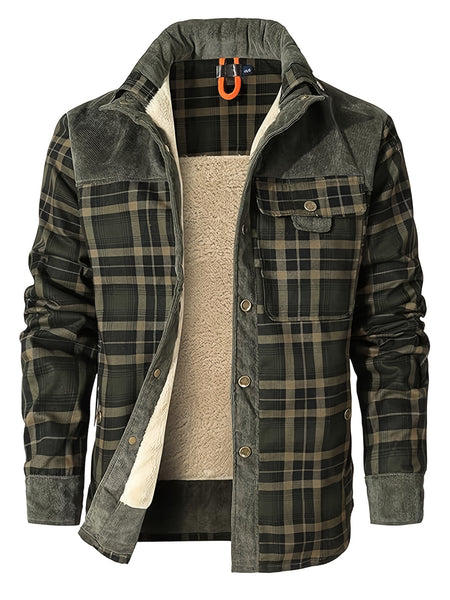 US Size Men'S Casual High-Quality Fall/Winter Plaid Jacket