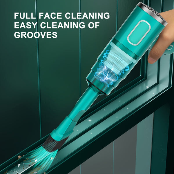 Newly Upgraded Model, Portable Cordless Handheld Vacuum Cleaner, Cyclone Suction Cordless Vacuum Cleaner, Large Suction USB Fast Charging with Seam Brush Computer Cleaning Head Multi-purpose. Suitable for Car/office/home, Labor Day Gift