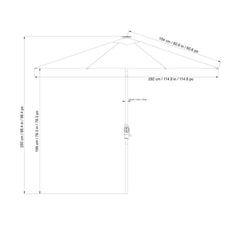 Sunvilla 10Ft (3M) Solar LED round Market Umbrella in Grey