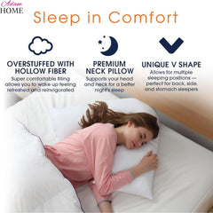 Adam Home V Pillow with Pillowcase Extra Filled Hollow Fiber for Neck Support, Orthopedic, Maternity Pregnancy & Nursing Super Soft & Comfortable V shaped Pillow with Pillowcase