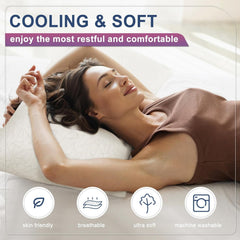 2-Pack King Size Bed Pillows - Adjustable Shredded Cooling Comfort for back, side & stomach Sleepers, Contemporary Bed Cushions with Zippered, Machine Washable (91.44 x 50.8 cm) Suitable for King Beds