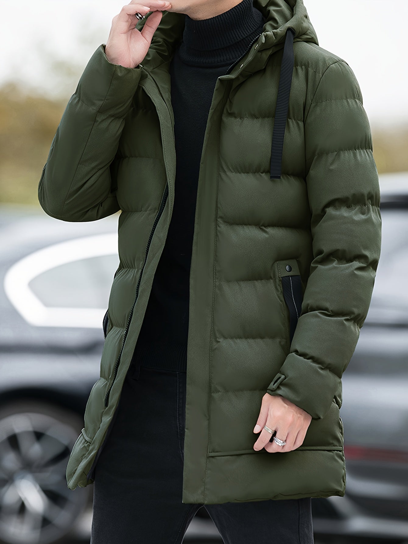 Jingmeleng Selection: Men's Simple Casual Soft and Comfortable Padded Hooded Coat, Stylish and Versatile