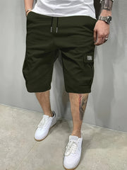 3pcs Men'S Casual Loose Cargo Shorts - Featuring Large Pockets And Letter Prints, Machine Washable Non-Stretch Fabric, Durable Design, Outdoor Style, Street Fashion, a Summer Wardrobe Essential