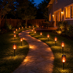 6/8/12pcs Solar Torch Lights Outdoor, Light with Vivid Dancing Flickering Flames for Landscape Garden Pathway, Auto On/Off, for Christmas Decor, Ideal for Christmas Gift