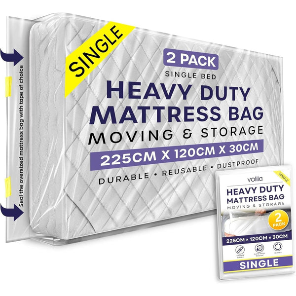 Heavy Duty Mattress Bag for Moving and Storage - Reusable Waterproof Mattress Cover for Moving, Storage and Protect Beds from Stains, Dust, and Pest Damage