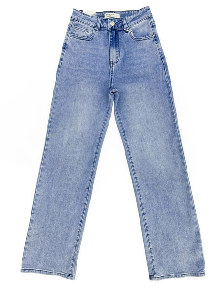 [Petite]KatchMe Women'S Wide Leg Jeans - Mid Rise Relaxed Fit Denim Pants, Soft Stretch Comfortable Trousers for Fall & Winter, Streetwear Casual Bottoms