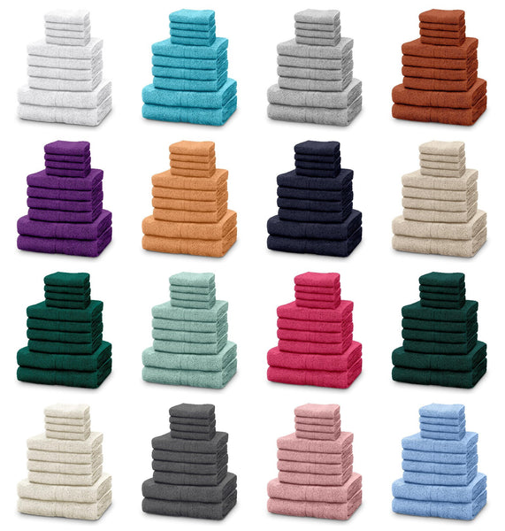 10pcs Towel Bale Set | Luxurious 100% Cotton Towels Family Pack | Quick-Drying, Highly Absorbent & Ultra-Soft Fabric | Includes 4 Face Towels, 4 Hand Towels, 2 Bath Towels | Available in 16 Elegant Colours | Ideal for Home, Gym, Spa, or Beach Use | Durabl