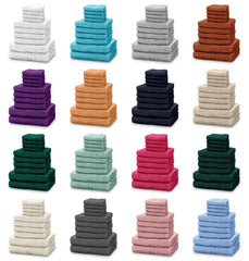 10pcs Towel Bale Set | Luxurious 100% Cotton Towels Family Pack | Quick-Drying, Highly Absorbent & Ultra-Soft Fabric | Includes 4 Face Towels, 4 Hand Towels, 2 Bath Towels | Available in 16 Elegant Colours | Ideal for Home, Gym, Spa, or Beach Use | Durabl