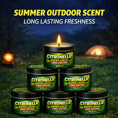 1/4/6pcs Outdoor Citronella (Lemongrass) Scented Candle, Long Lasting Fresh Aroma, Summer Garden Patio Balcony Deck Camping Candle, Black Tin Outdoor Fragrance Candle, Gift for Friends Family Housewarming Evening Use