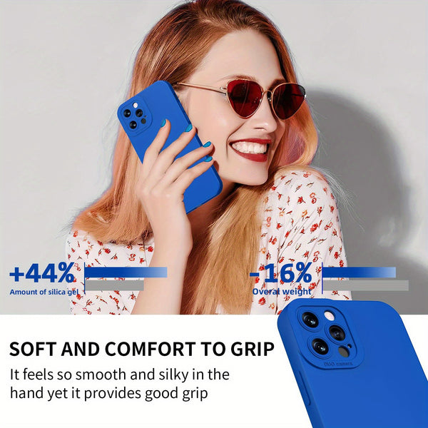 Matte Silicone Phone Case For iPhone 15 14 13 12 11 Pro Max XR XS X 8 7 14 15 Plus SE 2020 Camera Lens Portector Soft Cover