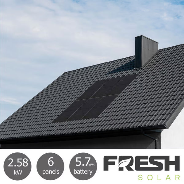 Fresh Solar 2.58Kw Solar PV System [6 Panels] with 5.76Kw Fox Battery - Fully Installed