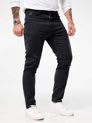 Solid Color Jeans Men'S Slim Fit Straight Leg Easy Versatile Casual Wear Long Pants Men'S Fashion