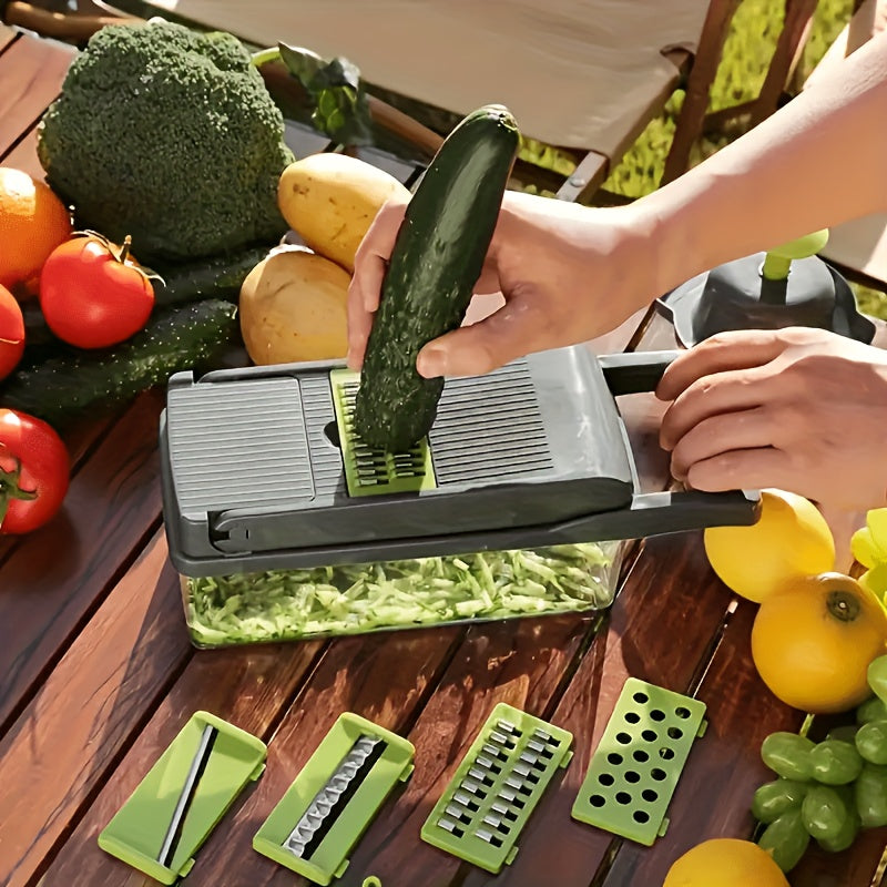 22-In-1 Heavy-Duty Manual Chopper - Vegetable Slicer, Vegetable Cutter, Chopper, Grinder, Suitable for Kitchen, Kitchen Utensils, Kitchen Small Tools, Kitchen, Vegetable Chopper
