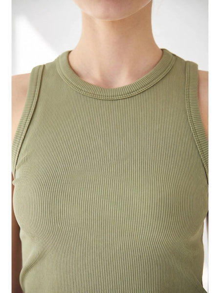 Women'S Sleeveless Ribbed Tank Top - Slim Fit Striped Longline Top for Layering or Casual Wear, Breathable Summer Shirt with Elegant Design, Hand Wash Only, Ladies Tank Tops