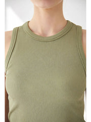 Women'S Sleeveless Ribbed Tank Top - Slim Fit Striped Longline Top for Layering or Casual Wear, Breathable Summer Shirt with Elegant Design, Hand Wash Only, Ladies Tank Tops