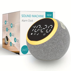 White Noise Sound Machine - With Nightlight & Alarm Clock - 25 Soothing Sounds, 16 Levels Adjustable Volume, Timer Therapy, Sleep Aid - Ideal For Sleep, Relaxation, Focus, Dimmable Night Light Alarm Clock For Bedroom