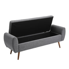 1pc Upholstered Bench Chiar With Storage Box, Padded Bench With Storage Space, Window Seat Bench, End of Bed Bench, Shoe Bench, Footstool With Wooden Legs For Hallway, Living Room, Bedroom, 153*46*54cm