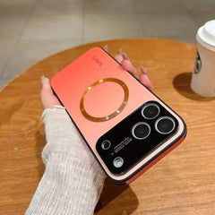 Phone Case - High-End Gradient Color Magnetic Glass Phone Case for Large Windows, Compatible with Iphone 17, 16, And 15 Pro Max, Featuring Wireless Charging And Complete Shock Resistance