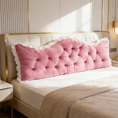 Large Ultra-Soft Comfortable Plush Backrest Pillow, Princess Style Reading Cushion, Neck and Back Support, Luxurious Fashionable Home Style Multifunctional Lace Ruffled Headboard Cushions, Suitable for Bedroom, Living Room, Dorm, Sofa Home Decor, Machine