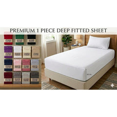Extra Deep Fitted Sheets 30cm deep pocket with Elastic Cornes For Perfect Mattress Fit, Available in Single,Double, King,& SuperKing Size