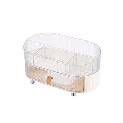 Skincare Cosmetic Drawer Organizer with Tray and Clear Compartment, Multi-Function Makeup Storage for Bathroom Vanity Countertop Featuring Lipstick Jewelry and Nail Care
