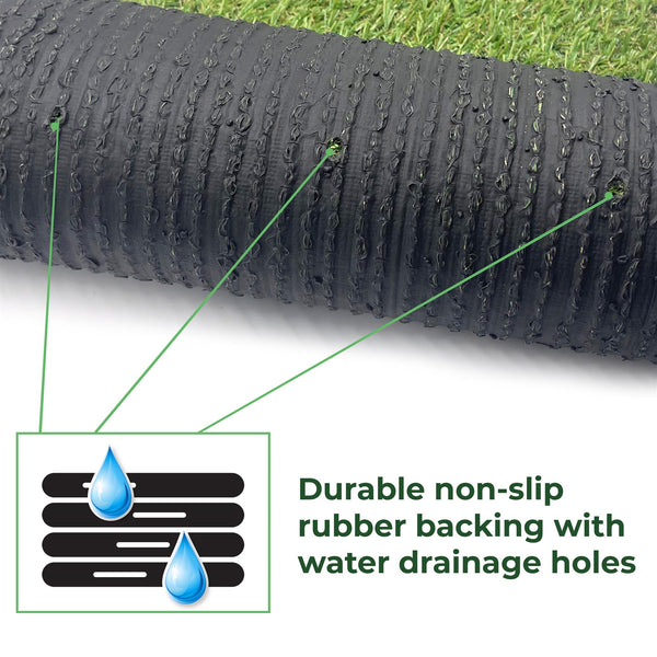 WALPLUS 4mx1m Roll 20mm Pile Height Carpet Artificial Grass Astro Garden Lawn High Density Durability Realistic Looking Pets Friendly Fake Turf Mat Floor for Patio Balcony Outdoor Indoor Self-Draining