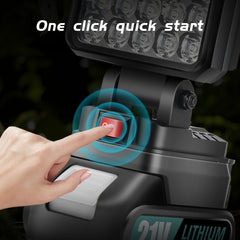 21V Portable LED Work Light, Outdoor Flashlight, Spotlight, Work Light, On-site Lighting, Workplace Lighting, with One Battery, Outdoor Construction Site Lighting, Christmas Gift,