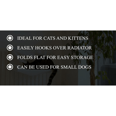 Cat Radiator Bed | Warm Fleece Hammock With Washable Cover | Hanging Radiator beds For Indoor Cats for Kittens & Cats (44x29x23cm) (White Pet Radiator Bed)