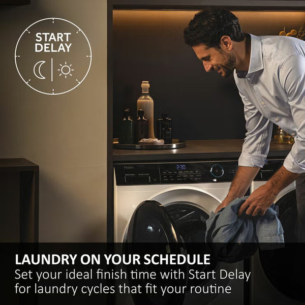 Haier X5 HW90-BP14357TUUK, 9Kg Washing Machine, a Rated in White