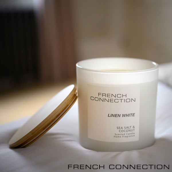 French Connection Pastel 1.5Kg Candles in Linen White
