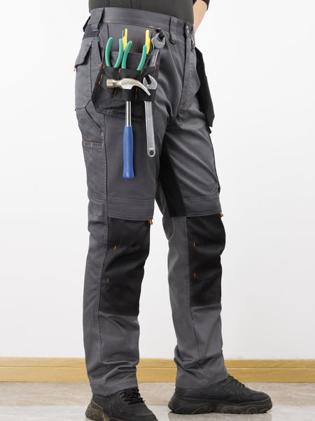 Men's Elastic Cargo Pants with Multiple Pockets, All-Season Style, 1 Piece, Middle Eastern Style