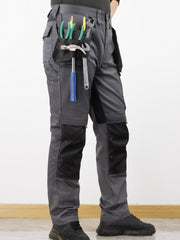 Men's Elastic Cargo Pants with Multiple Pockets, All-Season Style, 1 Piece, Middle Eastern Style
