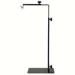 Adjustable Reptile Light Stand for Tortoises, Lizards & Amphibians - Durable Iron Heat Lamp Holder with Hook, 22-30cm Width & 40-64cm Height, Black, Terrarium Lighting | Insectivore Lighting | Sturdy Lamp Support, Reptile Accessories