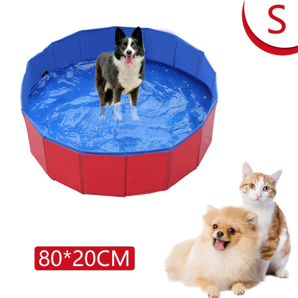 Foldable Dog Paddling Pool Pet Cat Swimming Pool Indoor/Outdoor Collapsible Summer Bathing Tub Shower Tub for Spring Outdoor Shower Play in Water